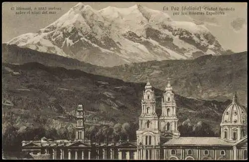 Postcard La Paz Blick auf die Stadt 1918  Bolivien Bolivia