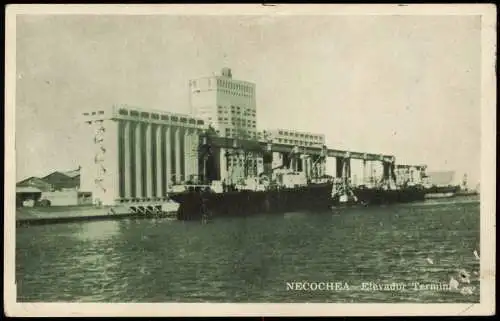 Postcard Necochea Elevador Termina 1938  Argentinien Argentinia