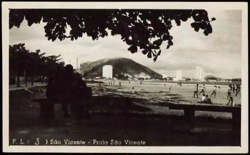 Postcard Sao Vicente Stadt Strand 1952  Brasilien Brasil