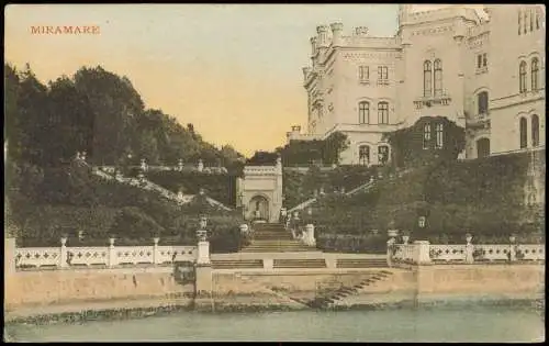 Cartolina Triest Trieste Schloss Miramar (Castello di Miramare) 1912