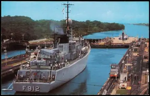 Postcard Panama-Stadt Panamá Panamakanal Kriegsschiff 1972