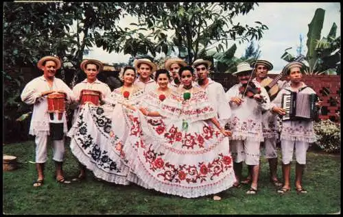 Postcard Panama (Land-Allgemein) Frauen in Kleidern Musiker Typen AK 1971