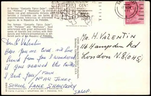 Postcard Panama (Land-Allgemein) Frauen in Kleidern Musiker Typen AK 1971