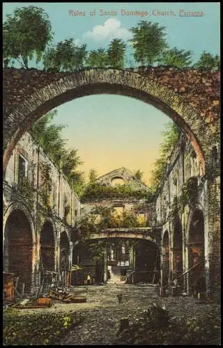 Postcard Panama (Land-Allgemein) Ruins of Santo Domingo Church 1913