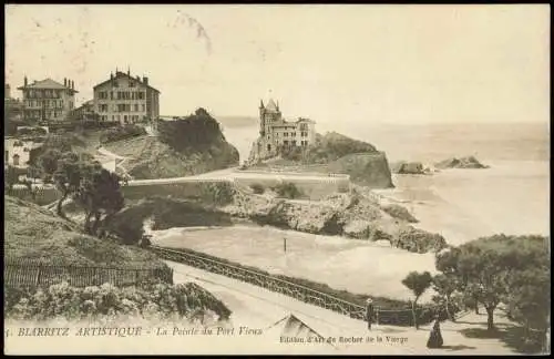 CPA Biarritz Miarritze La Pointe du Port Vieux Villen 1910