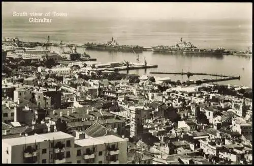 Postcard Gibraltar Stadt Hafen Fotokarte 1935