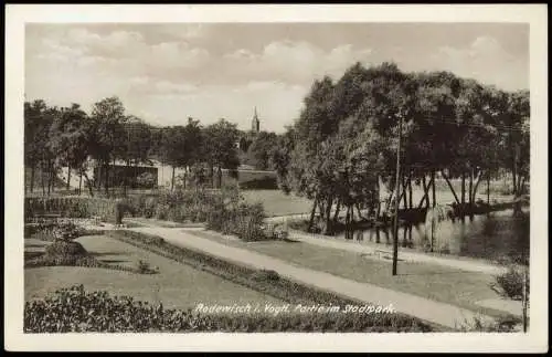 Ansichtskarte Rodewisch (Vogtland) Partie im Stadtpark 1956