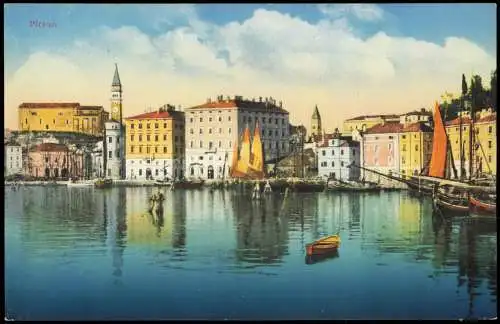 Postcard Piran Pirano Ortsansicht 19110