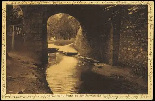 Ansichtskarte Weimar Partie an der Sternbrücke 1920