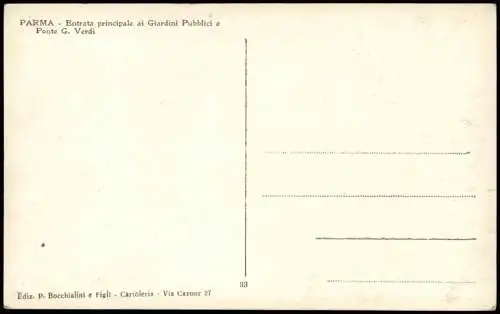 Parma Entrata principale ai Giardini Pubblici e Ponte G. Verdi 1930