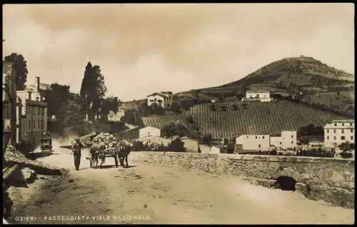 Cartolina Ozieri OZIERI PASSEGGIATA VIALE NAZIONALE 1931