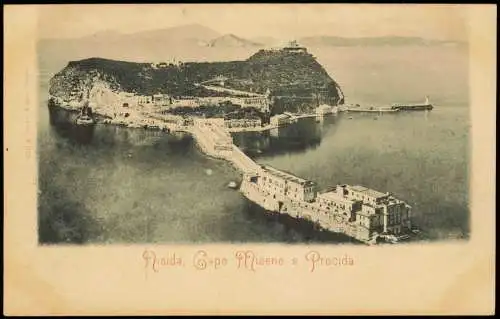 Cartolina Neapel Napoli Umland-Ansicht Nisida, Capo Miseno e Procida 1900