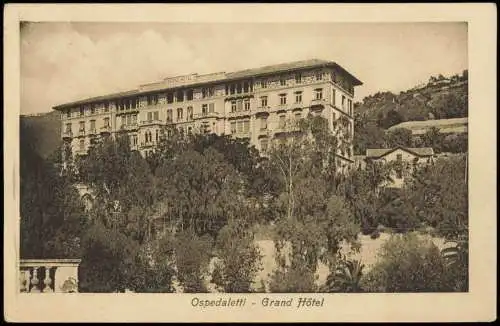 Cartolina Ospedaletti Grand Hotel (Hotel Außenansicht) 1920