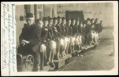 Ansichtskarte Berchtesgaden Salzbergwerk Einfahrt Besucher 1943