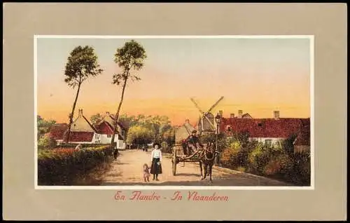 Postkaart Belgien En Flandre In Vlaanderen Straße Windmühle 1913