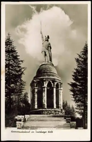 Ansichtskarte Hiddesen-Detmold Hermannsdenkmal 1951