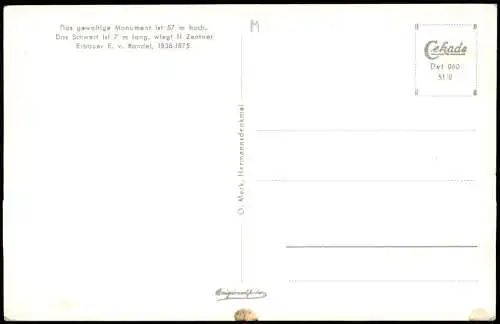 Ansichtskarte Hiddesen-Detmold Hermannsdenkmal 1951