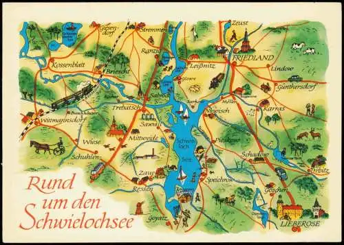 Schwielochsee Rund um den Schwielochsee DDR Landkarte Wanderkarte 1982