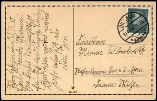 Schattenschnitt Weihnachten Christmas Engel tragen Tannenbaum 1930