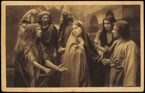 Ansichtskarte Oberammergau Passionsspiele klagende Frauen 1922