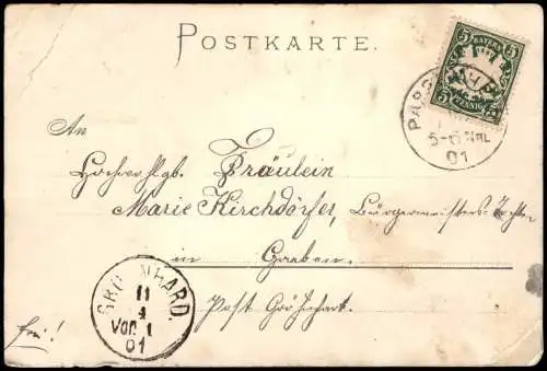 Ansichtskarte  Tiere - spielende Hunde Künstlerkarte 1901 Perlen