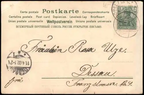 Ansichtskarte  Künstlerkarte mit Rosenduft - Stillleben 1902
