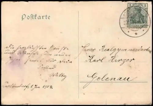 Weihnachten Christmas Engel Liedkarte Wint'r Erzgebirge Sachsen 1907