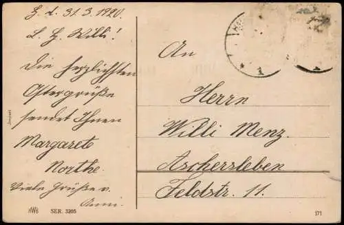 Ostern Easter Osterhausen in Uniform Osterei Gefängnis 1920 Silberprägung