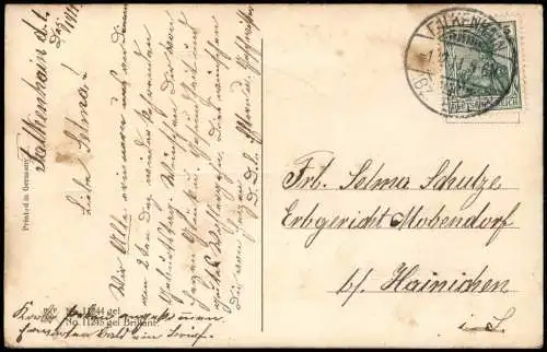 Ansichtskarte  Geburtstag Birthday Gold Dorfidyll Blüten 1911 Gold