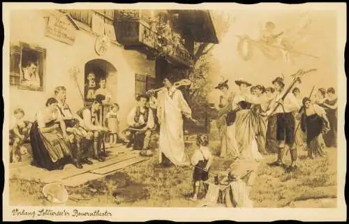 Ansichtskarte Schliersee Bauerntheater gestalteter Vorhang 1930