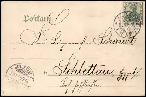 Sammelkarte Meißen Seiden-Imitations AK Stadtblick 1905