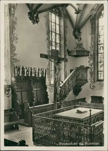 Ansichtskarte Freudenstadt Evangelische Stadtkirche Jesuskreuz Kanzel 1930