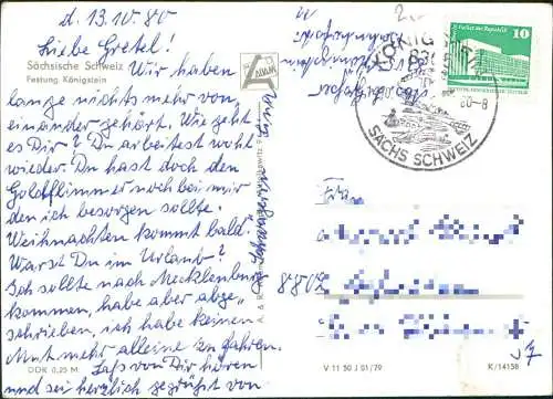 Königstein (Sächsische Schweiz) Weg zum Festung Königstein 1979