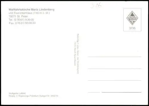 St. Peter Hochschwarzwald Luftbild Walffahrtskirche Maria Lindenberg 1984