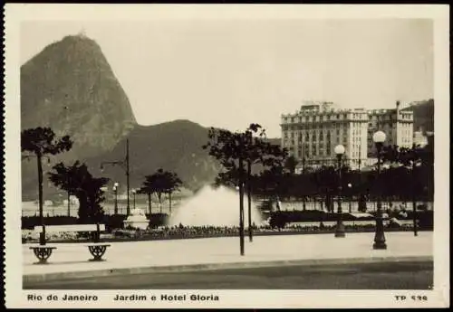 Postcard Rio de Janeiro Jardim e Hotel Gloria 1930