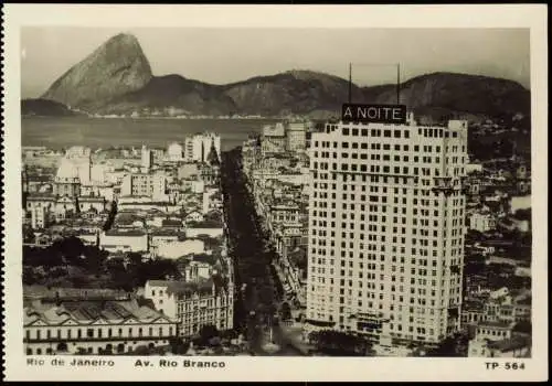 Postcard Rio de Janeiro Stadt-Ansicht Av. Rio Branco 1930