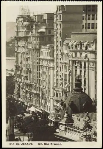 Postcard Rio de Janeiro Straße Av. Rio Branco 1930