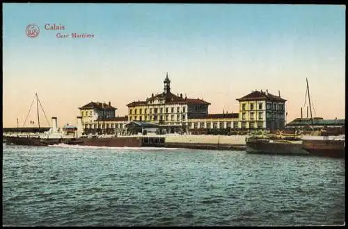 CPA Calais Hafen Gare Maritime 1910