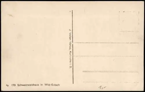 Ansichtskarte Gutach (Schwarzwaldbahn) Schwarzwaldhaus in Wild-Gutach 1920