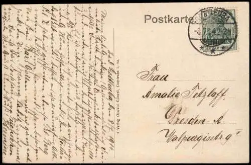 Bad Gottleuba-Berggießhübel Genesungsheim, Leute Männer am Eingang 1914