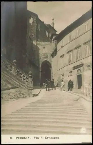 Cartolina Perugia Straßen-Ansicht Ortsansicht Via S. Ercolano 1910