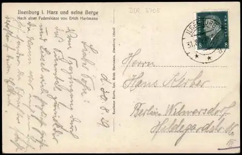Ilsenburg (Harz) Ortsansicht Umgebungsansicht (Straßen-Übersichtskarte) 1929