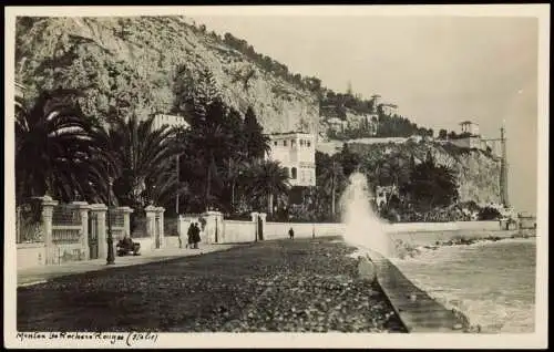 Menton Mentoun/ Mentone Stadtteilansicht, Partie an der Küste 1920