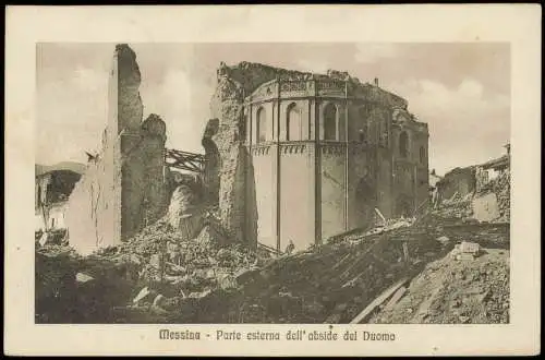 Messina Parte esterna dell'abside del Duomo (Dom Zerstörung) 1909