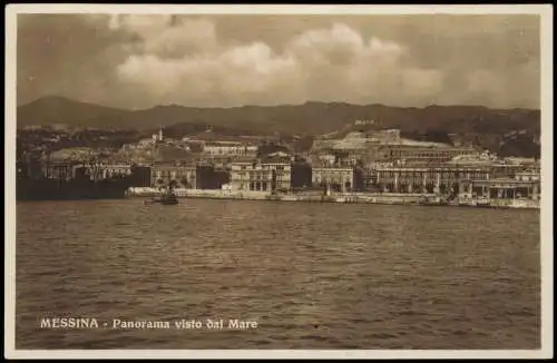 Cartolina Messina Panorama-Ansicht visto dal Mare 1920