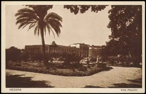 Cartolina Messina Partie an der Villa Mazzini 1910