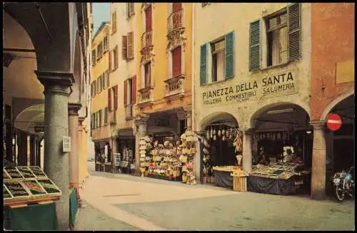 Ansichtskarte Lugano Via Pessina, Geschäft PIANEZZA DELLA SANTA 1950