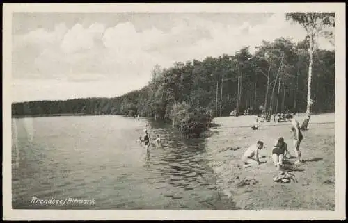 Ansichtskarte Arendsee (Altmark) Arendsee Strand Partie am See 1940