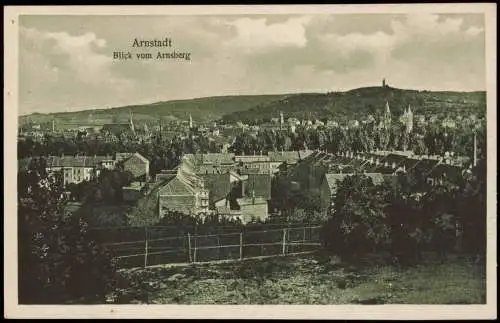 Ansichtskarte Arnstadt Panorama-Ansicht Blick vom Arnsberg 1920