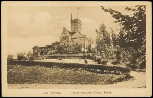 Ansichtskarte Aue (Erzgebirge) Erzgebirge, König-Friedrich-August-Warte 1910